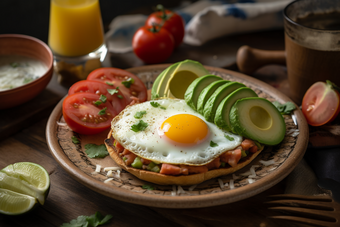 健康鸡蛋面包早餐简餐食品