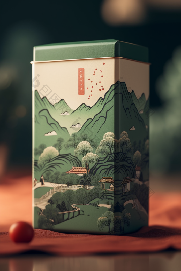 绿色茶叶包装产品商业图片-包图网