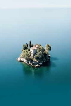 海上孤岛安静氛围摄影图7