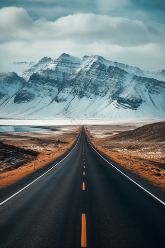 壮丽公路雪山美丽高原