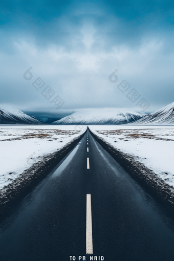 壮丽公路雪山<strong>美丽壮阔</strong>