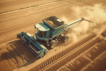 大型农业机械在农田里操作摄影图57