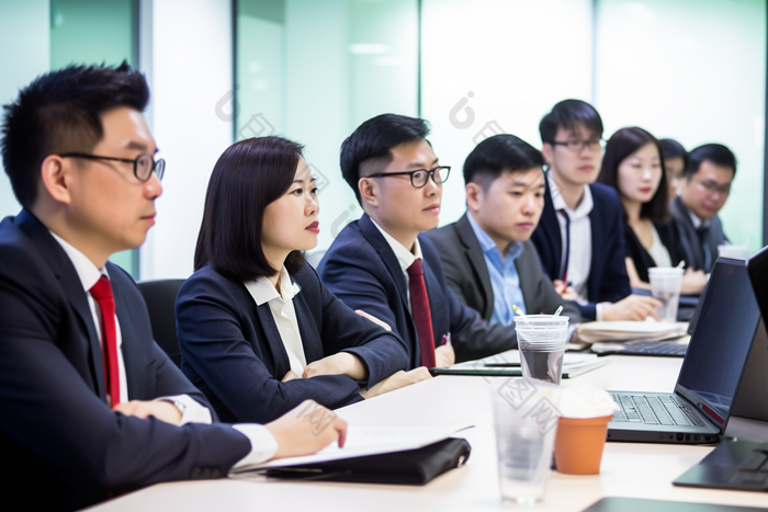 公司多人会议商务汇报总结图片-包图网