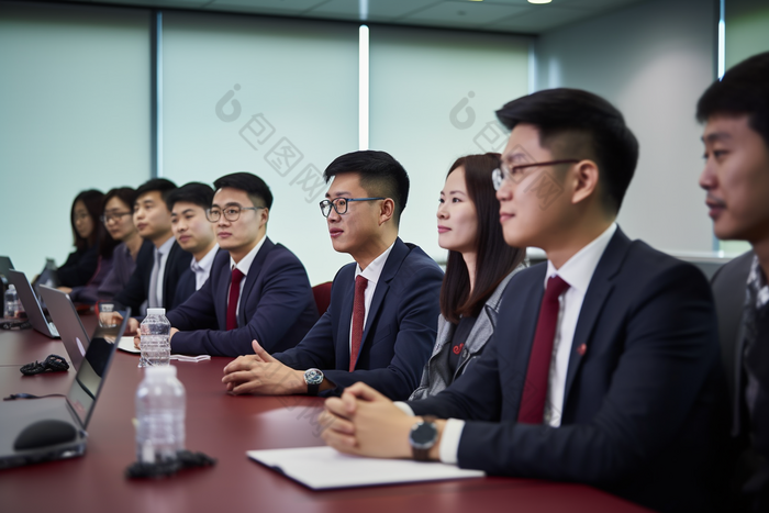 公司多人会议商务总结开会图片-包图网