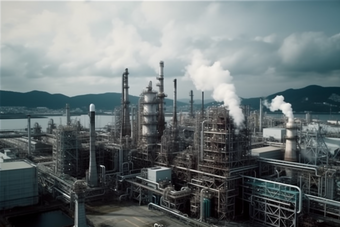 <strong>工业</strong>化工厂外景污染俯视图