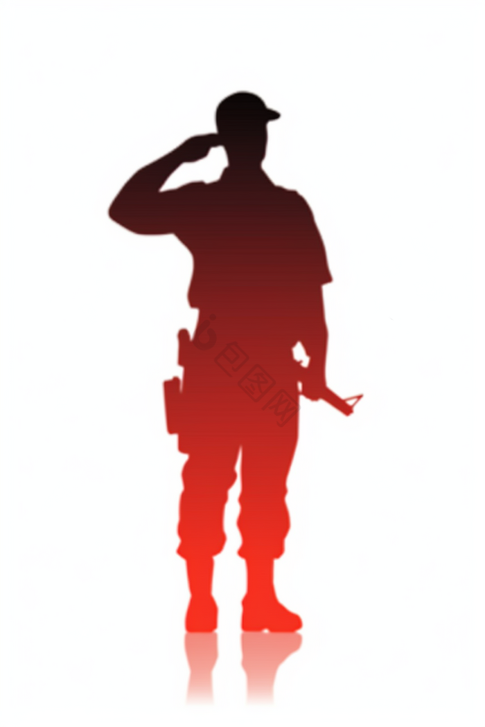 军人军事军姿剪影