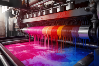 工厂印刷机设备印刷生产车间彩印纤维
