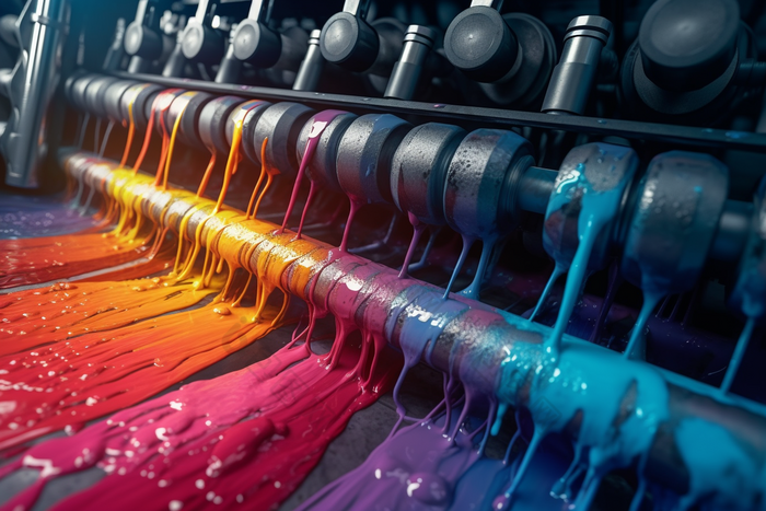 工厂印刷机设备印刷彩色打印