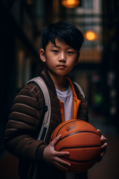 男孩拿着篮球运动摄影图11