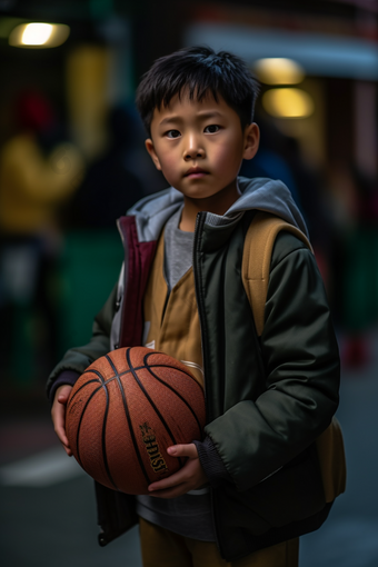 男孩拿着篮球运动人物商业