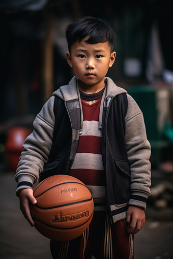 男孩拿着篮球运动人物人物肖像