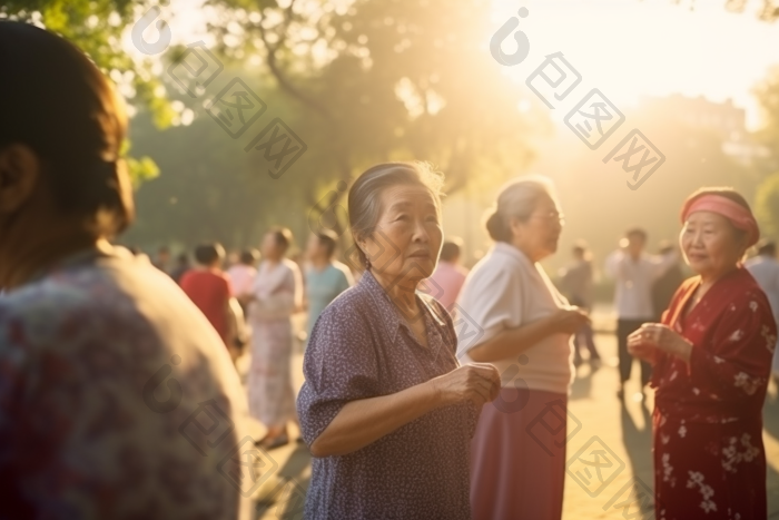 老年人公园广场舞图片-包图网