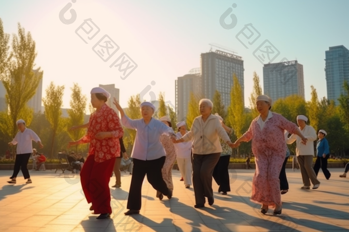 老年人公园广场舞图片-包图网