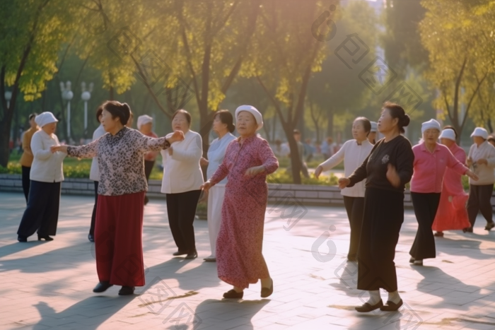 老年人公园广场舞保养老太图片-包图网