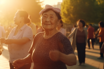 老年人公园广场舞舞蹈保养