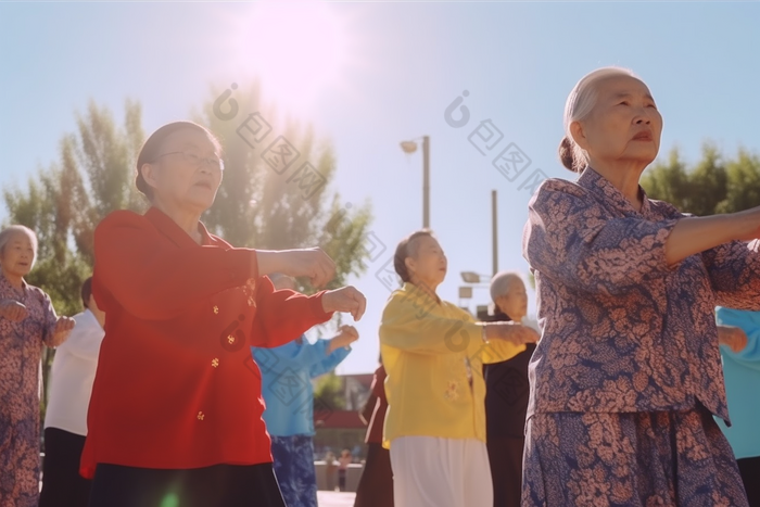 老年人公园广场舞摄影图图片-包图网