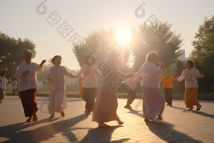 老年人公园广场舞舞蹈老年生活图片-包图网