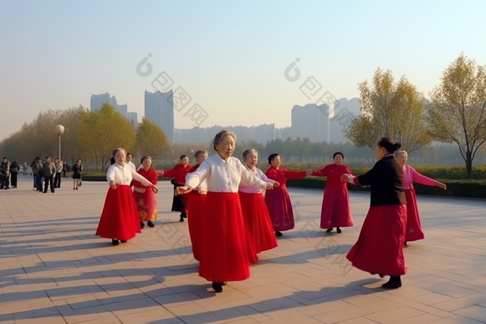 老年人公园广场舞摄影图图片-包图网