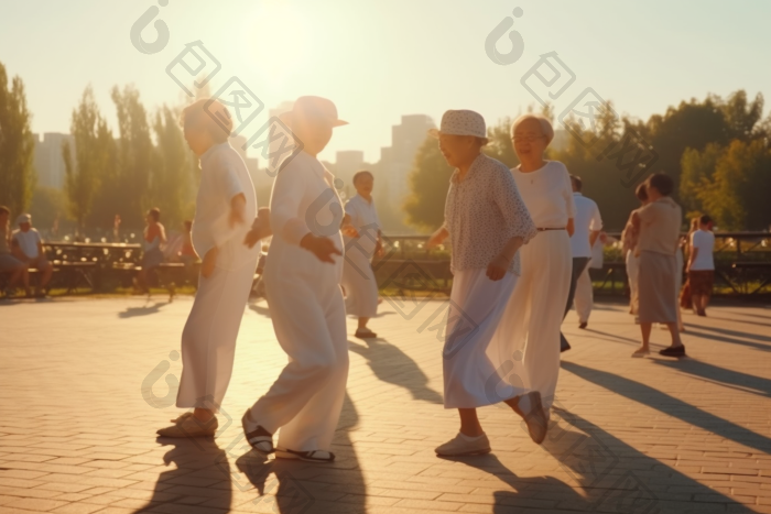 老年人公园广场舞图片-包图网