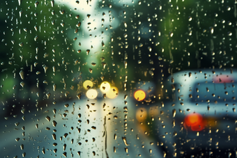车窗上的雨滴车道水滴