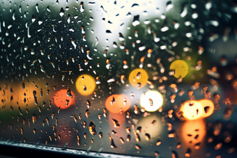 车窗上的<strong>雨滴</strong>恶劣天气阴天
