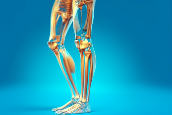 人体骨骼透视图腿受伤的膝盖