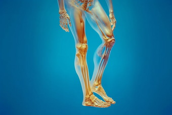 人体骨骼透视图受伤的膝盖腿骨