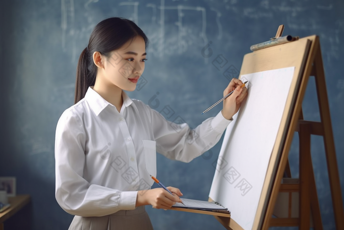 正在上课的老师板绘教师图片-包图网