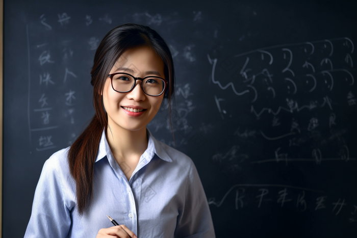 正在上课的老师黑板上教师资格图片-包图网