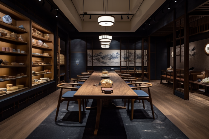 中国古典韵味茶室商店古风图片-包图网
