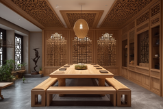 中国古典韵味茶室摄影图38