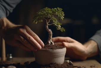 种植盆栽手部特写摄影图38