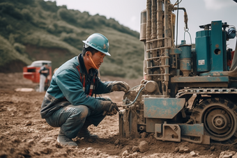 工地上的挖掘工人建筑建设