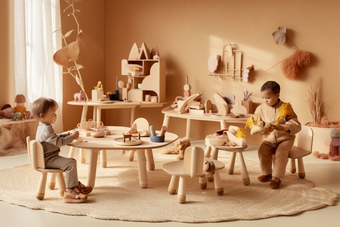 温馨儿童活动室玩具木质