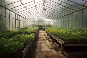 暖棚里种植的蔬菜温室催生