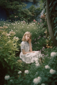 花丛中的少女唯美摄影图15