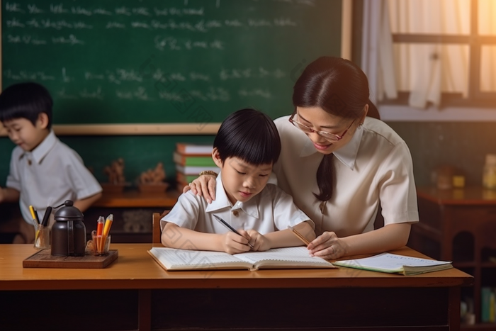 老师辅导学生男性教室