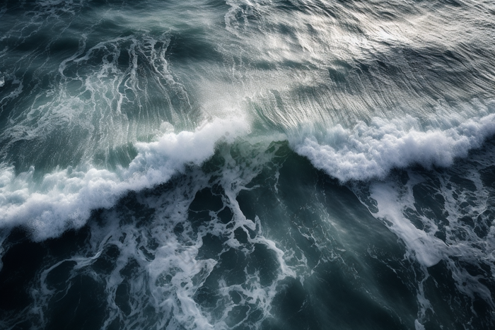 海面上的海浪大水花