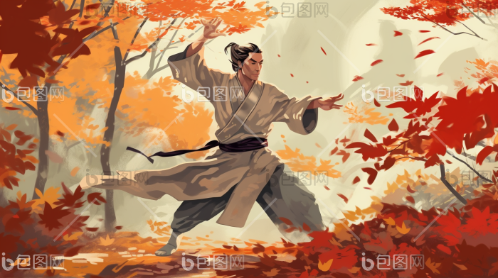 中国功夫武术古代武功插画图片-包图网