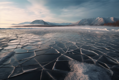 冬季结冰的湖面摄影图20