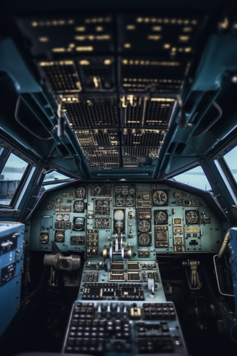 飞机驾驶舱表盘仪操作控制