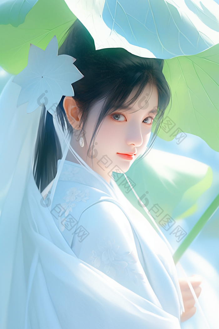 白衣汉服女子国风高清图片下载-包图网