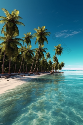 夏天<strong>热带</strong>椰子树海滩海水摄影图9