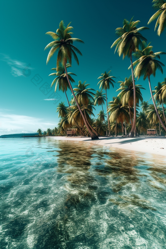 夏天<strong>热带</strong>椰子树海滩海水摄影图8