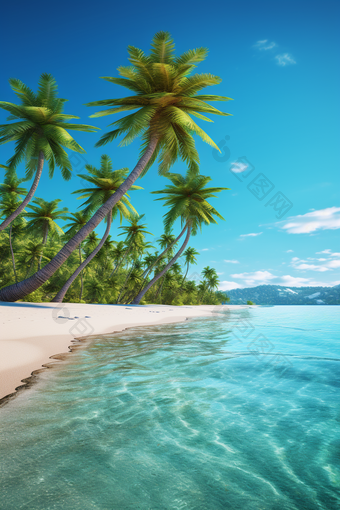 夏天热带椰子树海滩海水摄影图13