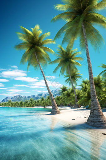 夏天<strong>热带</strong>椰子树海滩海水摄影图7