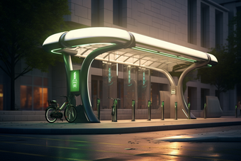 城市太阳能充电自行车站<strong>效果摄影图</strong>36