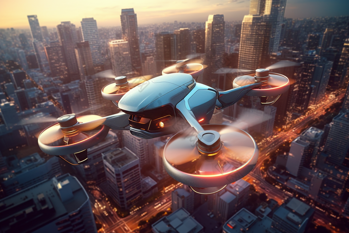 无人机飞跃城市摄影图33