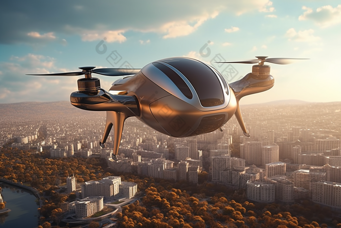 无人机飞跃城市摄影图44