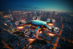 无人机飞跃城市摄影图8